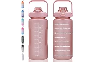 ST-YIBEN 64oz,100oz,128oz Large Motivational Water Bottle with Time Marker, Leakproof & BPA Free Half Gallon Big Water Bottle with Straw Handle Tritan Frosted Water Jug for Gym,Fitness,Outdoor Sports