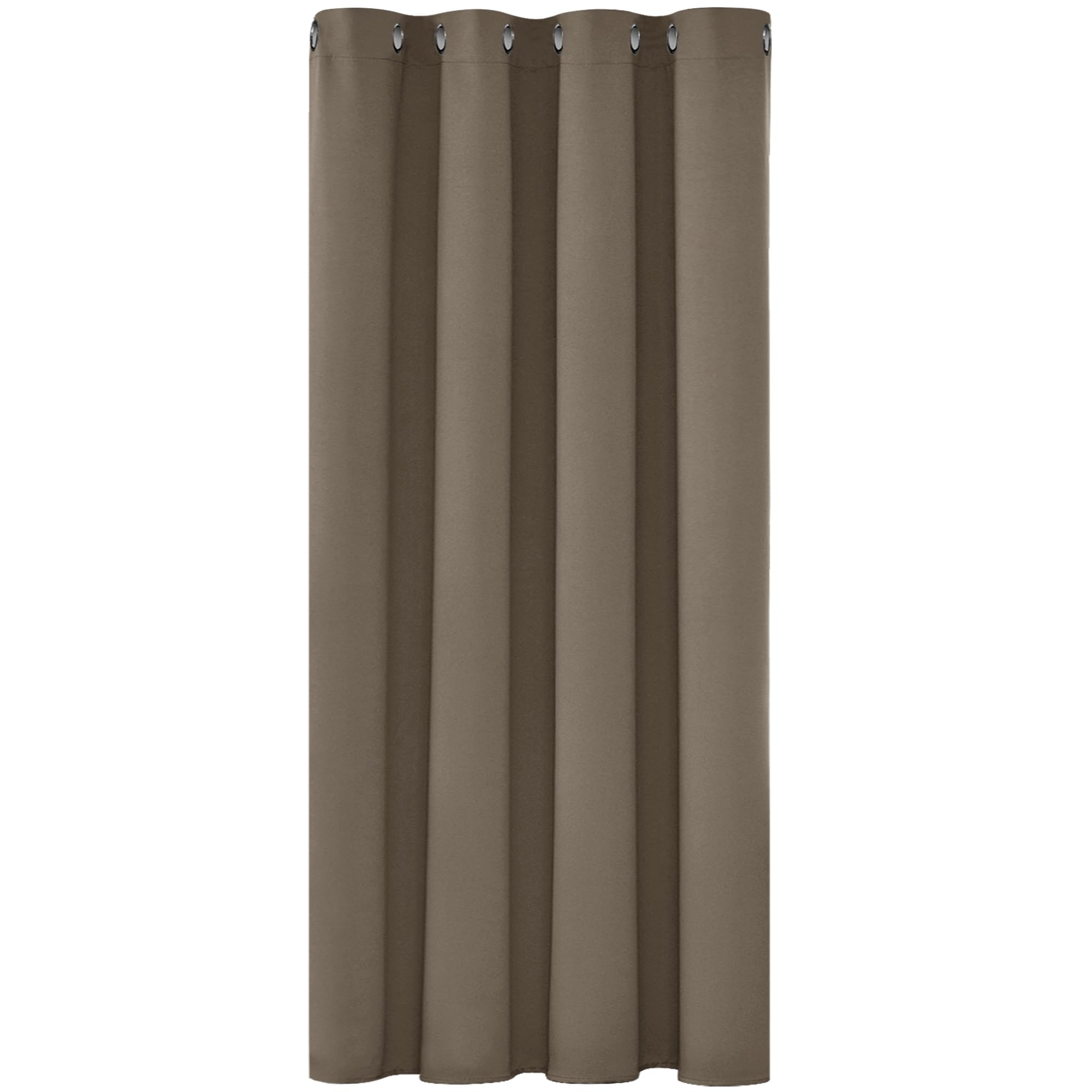 Deconovo Solid Blackout Curtain Eyelet Thermal Insulated Ring Top Curtain for Bedroom 52"x 54" Taupe 1 Panel