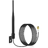 Superbat 4G LTE Outdoor Wall Mount Waterproof SMA Male Antenna for Router | 698-2700MHz 5dBi Omni-Directional Cellular Antenna 10ft Mounting Bracket for Signal Booster Camera Gateway etc.