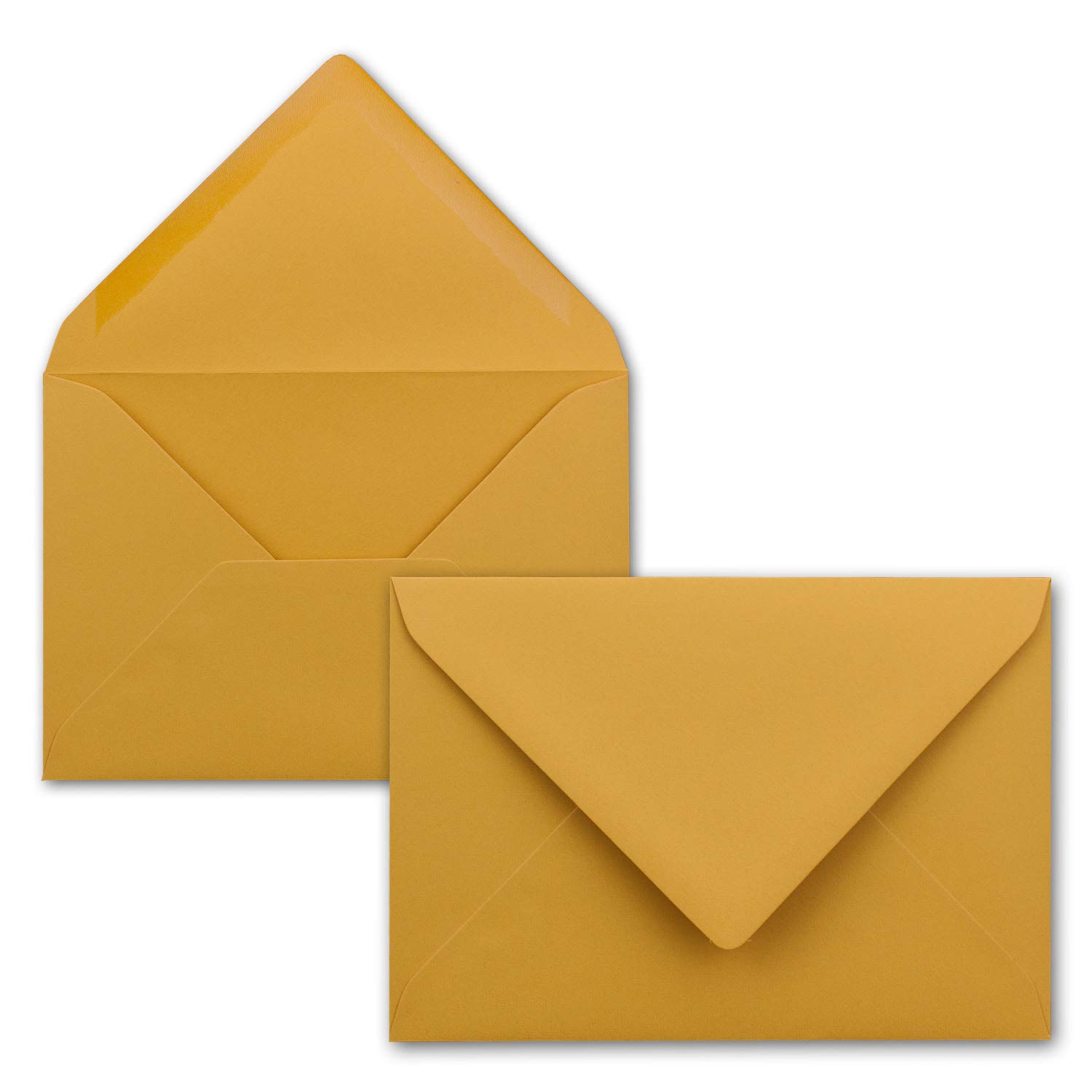 FarbenFroh by GUSTAV NEUSER 50 envelopes - ochre yellow - DIN C6-114 x 162 mm - envelopes with wet glue without window for greeting cards & invitations - FarbenFroh series