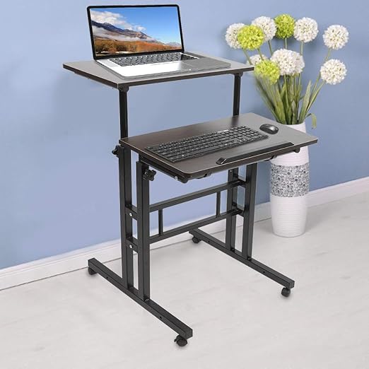 SitStand Desk Cart Mobile 67110cm Height Adjustable Sit to Stand