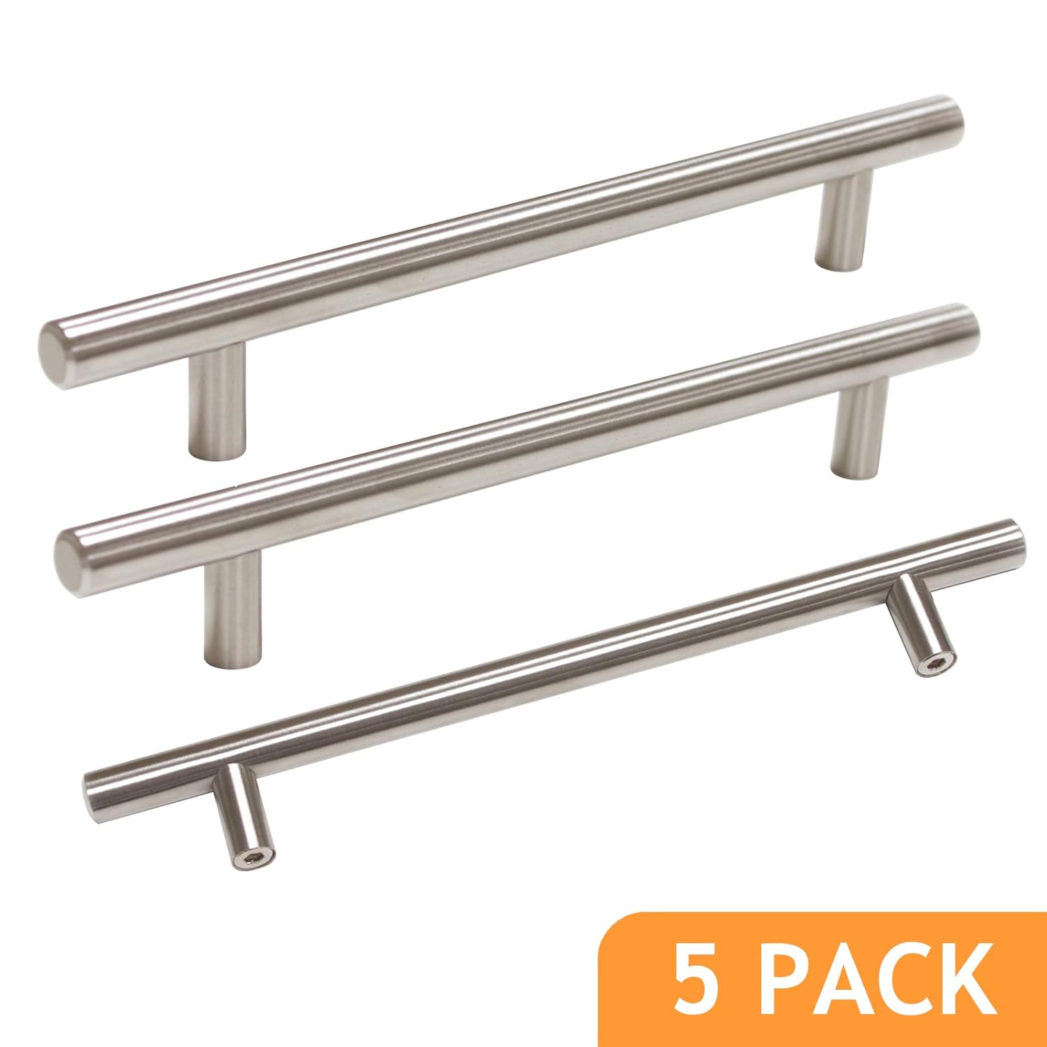 Best probrico kitchen cabinet pulls brushed nickel t bar stainless steel door knobs