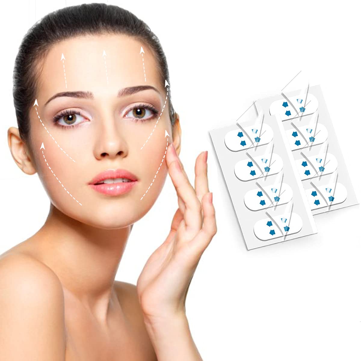 Face Lift Tape, Pain-Free Transparent Face Lifting Sticker, Invisible Waterproof Elasticity Wrinkle Lift Patch for Instant Face Neck Lift Reduce Double Chin Beauty Up Tape(40PCS/Box): Beauty