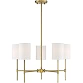 TRADE WINDS LIGHTING 5 Light Chandelier in Mid-Century Modern Style-15 Inches Tall and 25 Inches Wide-Natural Brass Finish