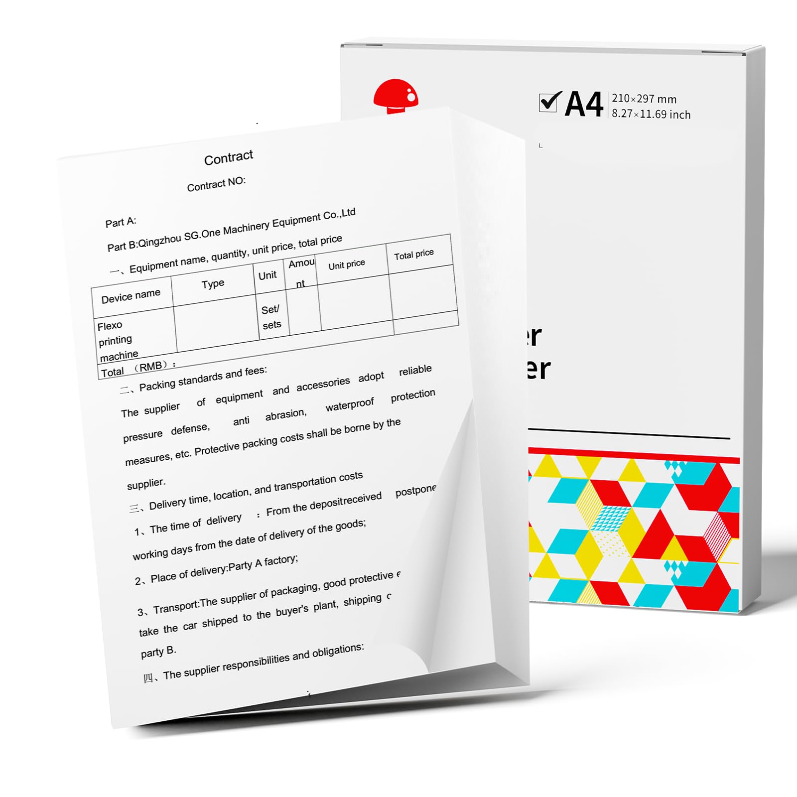 Phomemo A4 Printer Paper, White Single Sheet Quick-Drying Thermal Paper for M08F/P831/M832/M833/M834/M835 Portable A4 Thermal Printer, 8.27" x 11.69"(210mm x 297mm), 100 Sheets/Box