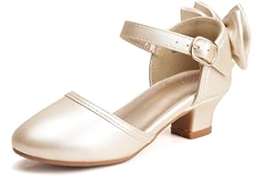 PANDANINJIA Wendy Girls Heels Dress Shoes Flower Girl Mary Jane Sandals Wedding Party Princess Shoes for Toddler Little Kid Big Kid