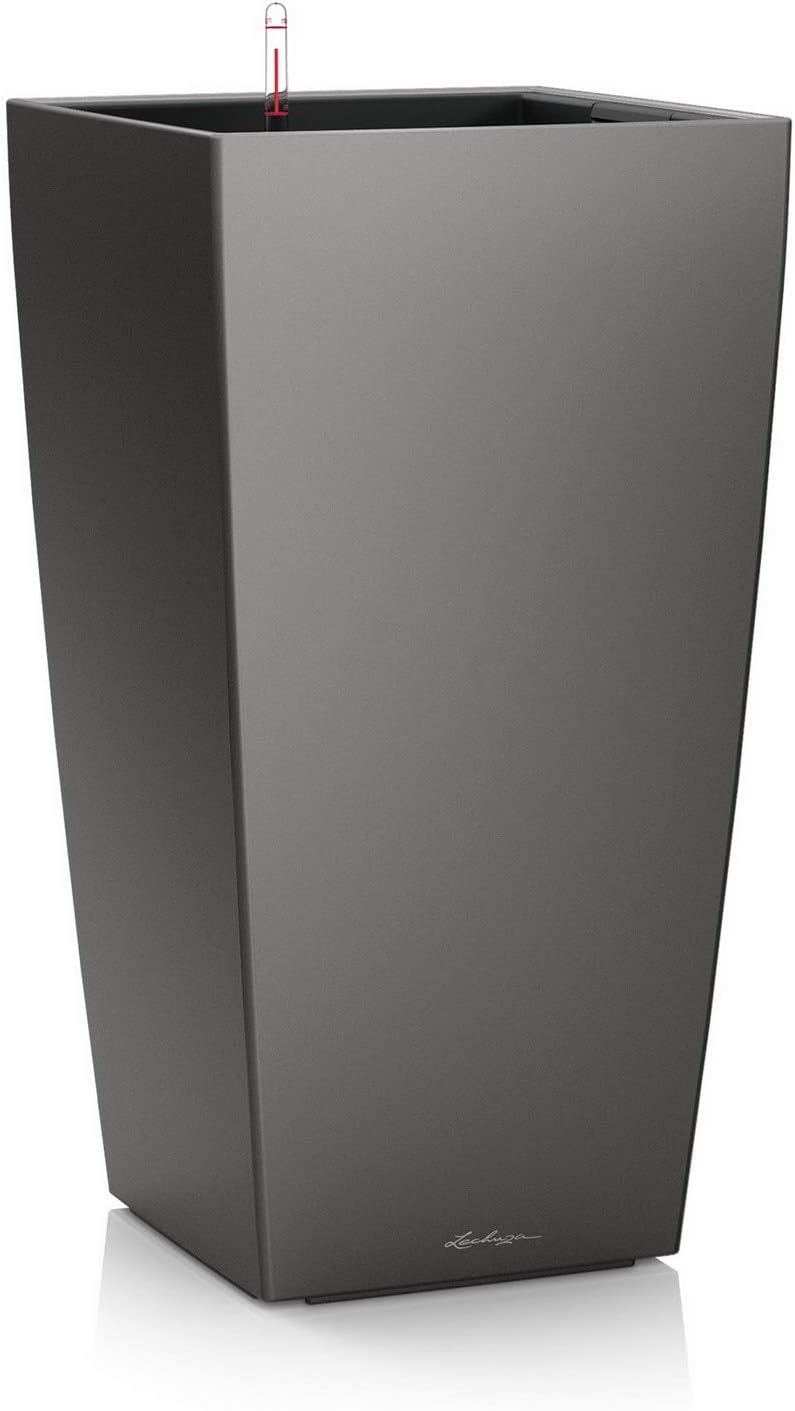 LECHUZA CUBICO Premium 22 anthracite metallic 18463, 22 cm