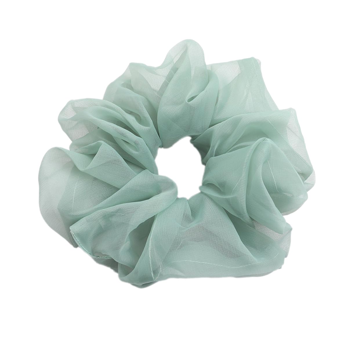 Wambere Pack of 3 Hair Bobbles Hair Accessories Chiffon Organza Hair Rings Hair Scrunchie Large Hold Elastic Hair Wiggle for Girls and Women, Fruit Green