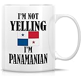 Retreez Funny Panamanian Mug - I'm Not Yelling I'm Panamanian 11 Oz Ceramic Coffee Mugs - Funny, Sarcastic, Inspirational Panama birthday gifts for Panamanian friends, coworkers, men women dad mom her