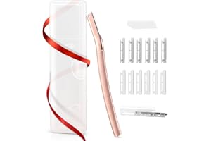 AIBRIT PRO Dermaplaning Tool for Face Exfoliation, Dermaplane Razor for Women's Face with 12 Replaceable Blades, Professional Dermaplaning Tool for Peach Fuzz, Facial and Eyebrow Hair Removal