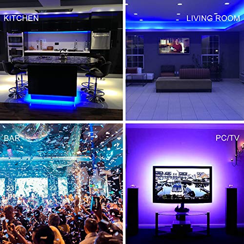 Aourow LED Strip 10m(2x5m) Selbstklebend,Bluetooth LED Streifen RGB mit APP-Steuerung und 40 Tasten Fernbedienung,Sync mit Musik,SMD5050 Lichtband für Party,Haus,Dekoration(Nicht wasserdicht)