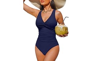 Womens One Piece Swimsuit Striped Tummy Control Hollow Out Push Up Backless Slimming Swimwear for Beach Pool Resort