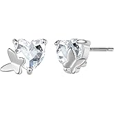 AoedeJ Sterling Silver Heart Earrings for Women Small Heart Earrings Studs Lover Earrings Heart Shaped Earrings for Women