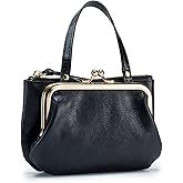 WBQMUNY Women's Genuine Leather Coin Purse Pouch Change Wallet,Vintage Pouch Kiss-lock Change Purse Wallets