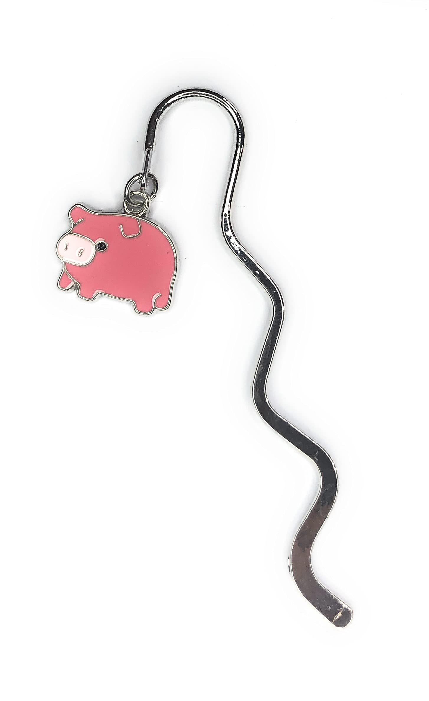 FizzyButton Gifts Pig Piglet mini Bookmark with Enamel Silver Tone Charm, in Gift Bag