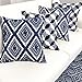 Slow Cow Embroidery Cushion Cover Decorative Throw Pillow Cover Geometric Invisible Zipper Pillow Cover for Living Room 18 x18 Inch Navy Blue