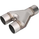 Vurkcy 2.5 inch Exhaust Y Pipe, 10" Overall Length | 2.5" Single to 2.5" Dual Exhaust Adapter Connector, Universal 2 1/2 Inch Y Tail Pipe,Weld-on, Silvery