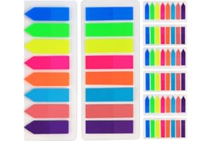 Agoer 1920 Pcs Page Markers Colored Sticky Tabs,2 Design Transparent Arrow Flag Tabs,Small Sticky Note Flags for Notebooks,Writable Sticky Index Tabs for Annotating Books