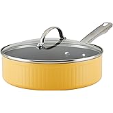 Farberware Style Nonstick Cookware Saute Pan with Lid, Dishwasher Safe, 3 Quart - Yellow