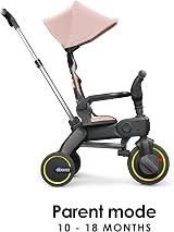 Doona Liki Baby Trike S1 Blush Pink Foldable Trike with Parent Handle view 4
