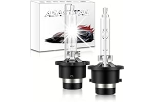 Asasytal D2S Xenon Bulbs 6000K Diamond White High Low Beam 12V 35W Replacement Bulb, 2 Pcs