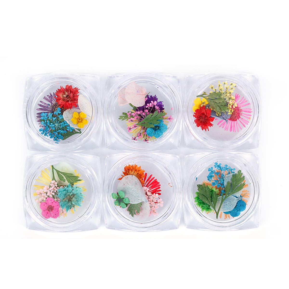 Dry Flower Nail Art, Real Flowers for Nails, 3D Nails Stickers with Nature Dry Flowers in Mix and Match