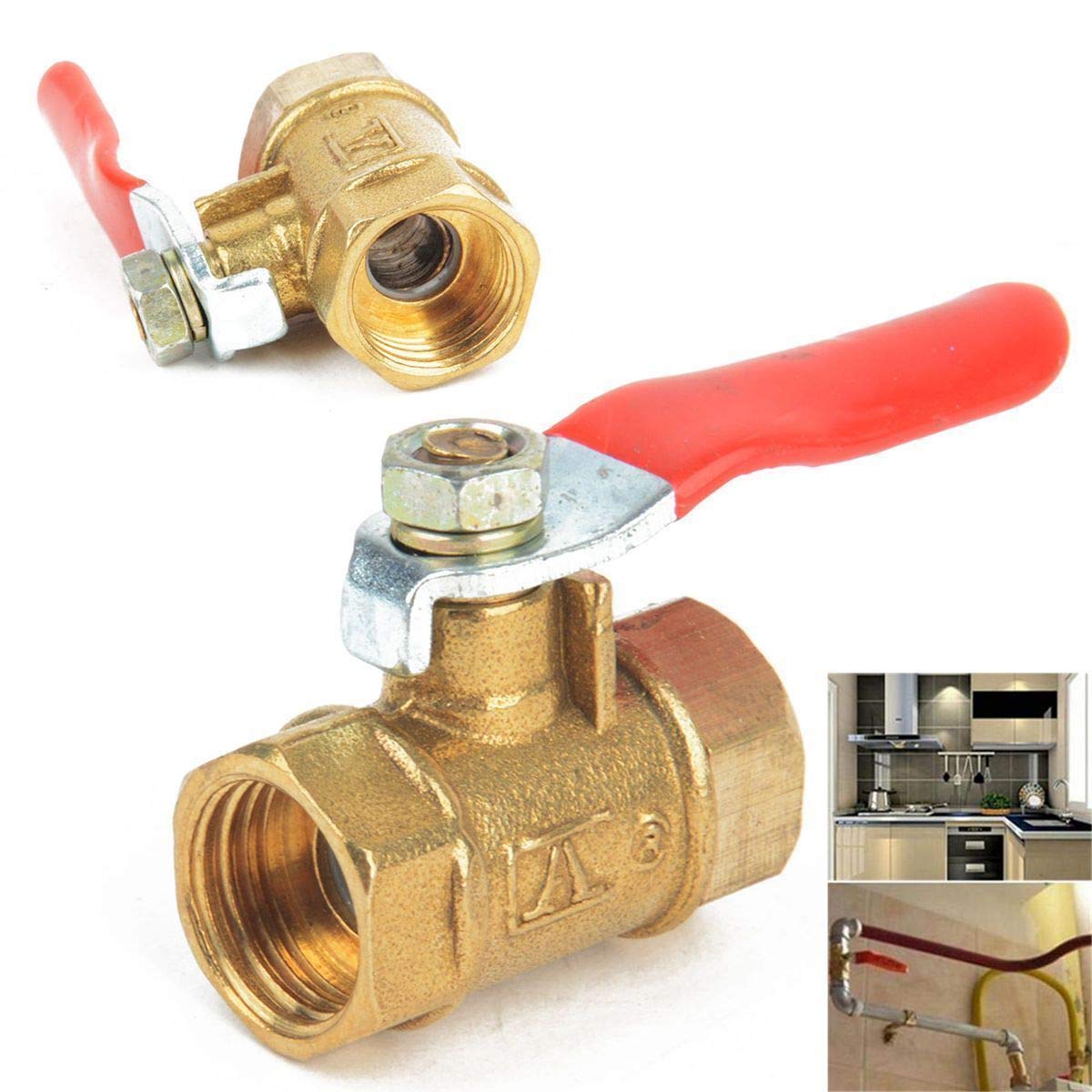 SUPERTOOL Lever Ball Valve, 1 PCS 16MM Flow Control Forged Brass Ball Valve Male X Female Threaded Ends and Aluminium Lever Handle in Size