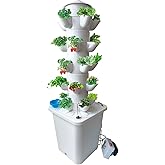 TOUTEK Hydroponic Tower Garden, Tower Garden Growing System with Timer Automatic Watering, Hydroponics Growing System Tower f