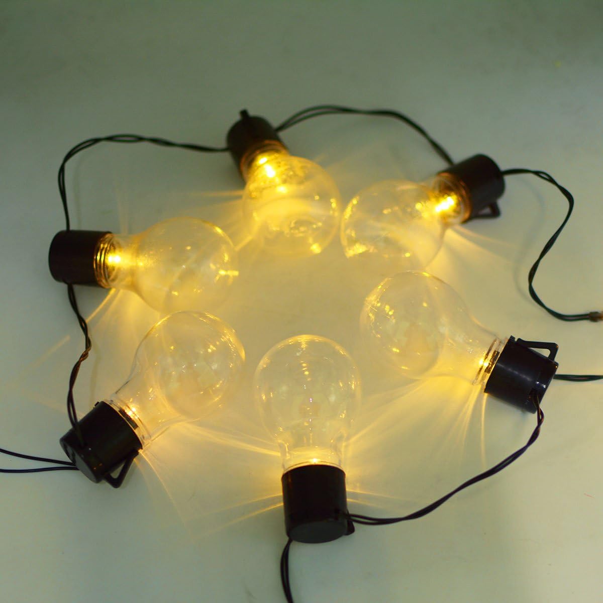 Solar Bulb Lights, EONANT 3.5M 10 LED Plastic Solar Bulbs String Lights Waterproof with 2 Modes Lighting for Outdoor Garden - Image 5