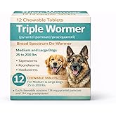 Pyrantel Pamoate and Praziquantel De-wormer Tablet for Medium &amp; Large Dogs | Chewable tablets for medium and large dogs weighing 25&ndash;200 lbs. Easy-to-give format designed for routine canine care.