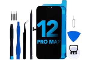 IGLOFIX for iPhone 12 Pro Max Screen Replacement Kit, 6.7 inch LCD Display 3D Touch Digitizer Assembly with Repair Tools and Frame Adhesive (Model A2411/A2342/A2410/A2412)