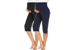 Ekouaer Maternity Shorts for Women Maternity Capris Yoga Pregnancy Short Pants Soft Joggers Lounge Bottoms S-XXXL