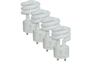 SLEEKLIGHTING - 13Watt GU24 Base 2 Prong Light Bulbs- UL approved-120v 60Hz Light Bulb- Mini Twist Lock Spiral -Self Ballasted CFL Two Pin Fluorescent Bulbs- 5000K Daylight 4pack