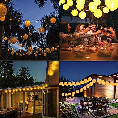 Lezonic Solar Lichterkette Lampion Außen, 8 Meter 30 LED Laternen 8 Modi Wasserdicht Solar Beleuchtung für Garten… – Bild 4