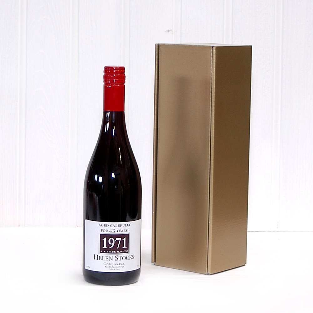 Personalised Fine Red Wine 750ml and Gold Gift Box Gift Ideas for