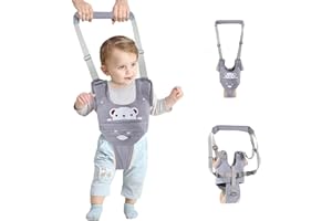 KIYUMI Baby Walking Harness Adjustable Handheld Kids Walker Helper Assistant Belt for Learning Walk Trainer Tool Walking Wing,Grey