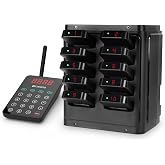 Retekess TD177 Pager System Long Range, Buzzers for Restaurants, 10 Beepers | for Food Truck, Coffee Shop, IP67 Waterproof, 500M Working Distance, Out of Range Alarm, Close Reminder