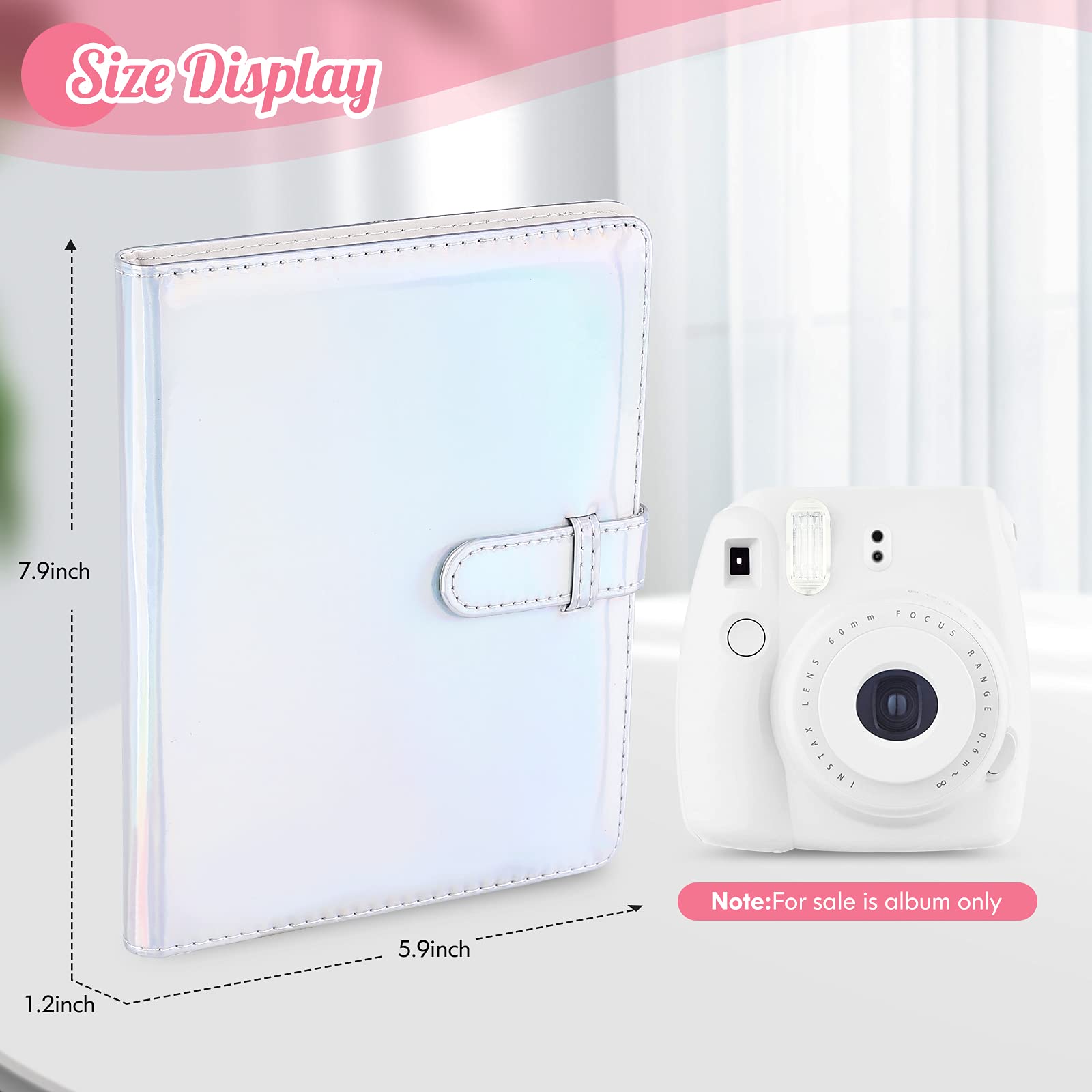 Ablus 256 Pockets Photo Album for Polaroid Snap SnapTouch Zip Mint Cameras Printers, Fujifilm Instax Mini 11 90 9 8+ 8 7S 70 50S 26 25 LiPlay Instant Camera Film, Mini Link SP-1 Printer (Magic Silver)