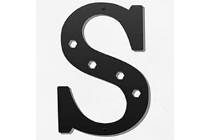 YUNSHANGMO Metal Letters Wall Decor 12 Inch, Hanging Letter Sign Black, Visual 3D Large Alphabet Modern Style Wall Decor for Living Room Bedroom Office Home Wedding Party/Letter S