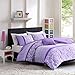 Intelligent Design Modern All Season Polka Dot Print, Vibrant Color Cozy Bedding Layer, Matching Sham, Decorative Pillow Comforter Set Fun Bedroom Décor, Full/Queen, Purple