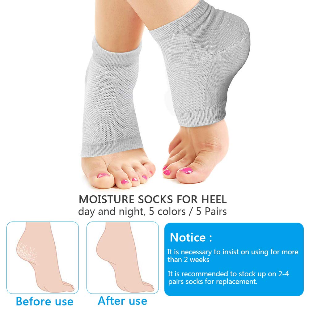 Heel Moisturizing Socks - Codreamauto Moisturizing Gel Heel Sleeves Toeless Spa Gel Socks, Humectant Moisturizer Heel Balm Foot Treatment Care Heel Softener : Beauty