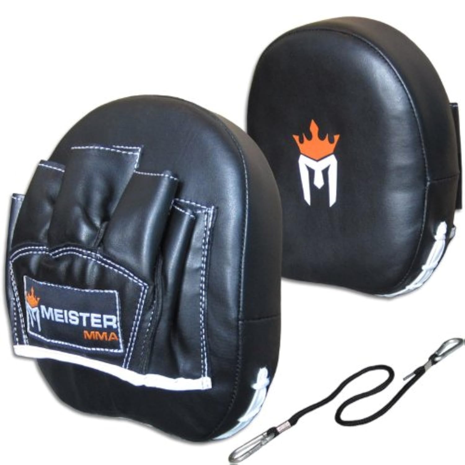 Meister Contour Padded Target Punch Mitts (Pair) For MMA & Boxing - Black