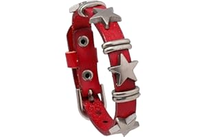 Heavstjer Punk Rock Alloy Star Studded Bracelet Belt Buckle Wristband Leather Cuff Bracelet
