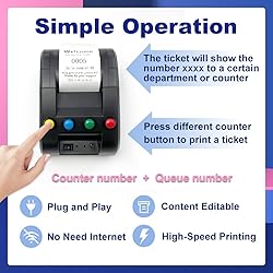 Take a Number Printer Ticket Thermal Printer Ticket