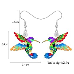 Bonsny Acrylic Drop Dangle Hummingbird Bird