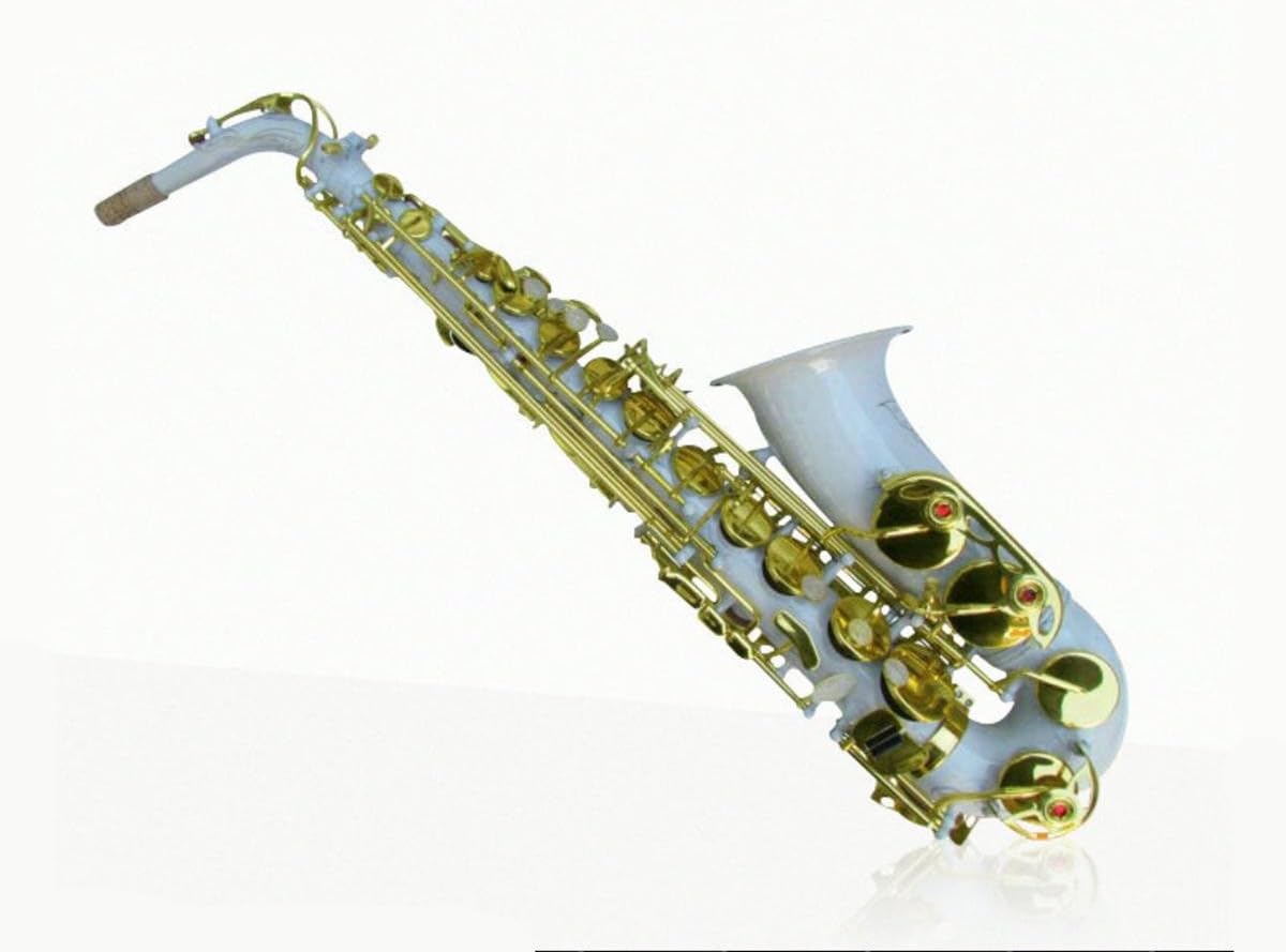 XIE@ Alto Alto Saxophone White Gold Key Alto Saxophone