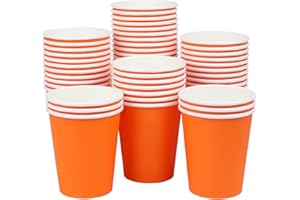 Yes!Fresh Party Cups,50 Count,Multicolor Paper Cups For Weddding,Party,Picnic, BBQ, Travel, and Event(Orange)