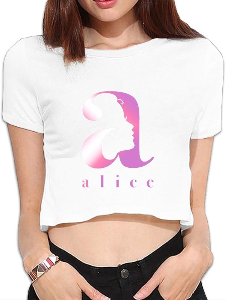 SAXON Women's Lovely Alice Logo Bare Midriff Sexy Crop Top