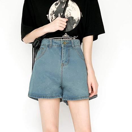 Amazon Co Jp Lhy デニムショートパンツ女性の夏の穴バリハイウエストの韓国人留学生が緩んで薄い大型のホットパンツを着て洋ナシの形図 かっこいい Color Blue Size Xxxxl ホーム キッチン