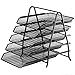Halter Steel Mesh 5-Tier Shelf Tray Organizer for Desktop - Letter-Size - Black